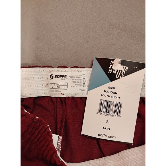 Girls Soffe Athletic Shorts Maroon Small - Picture 4 of 4
